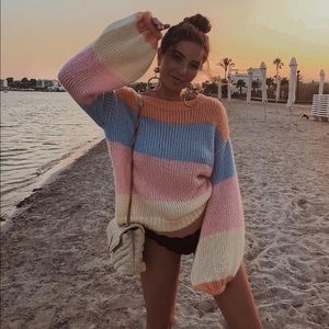 Handmade Pastel stripe sweater